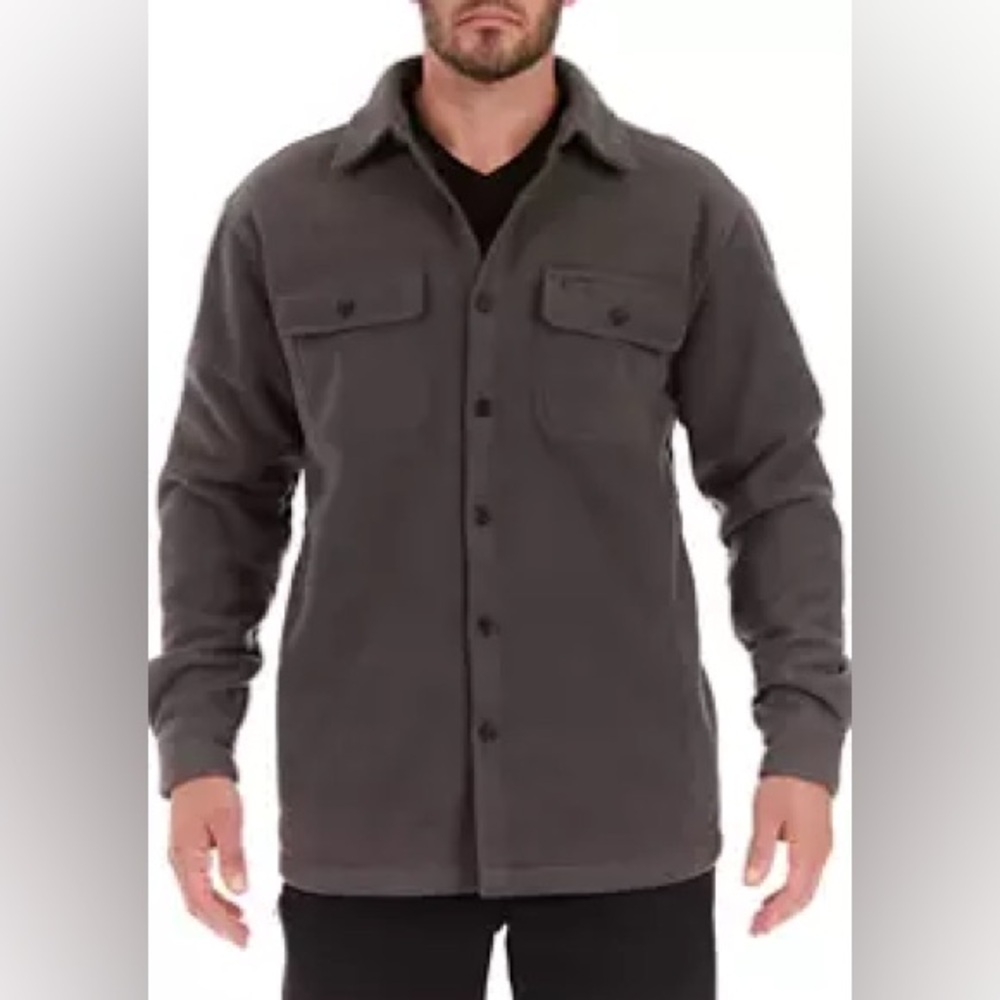 Old Navy Men’s Fleece Shirt Jacket - Size XL - Charcoal Gray - Made in Vietnam